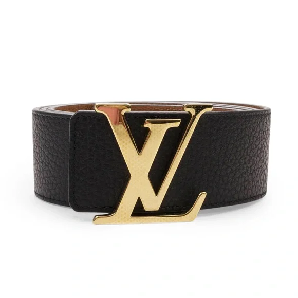 Louis Vuitton Black & Tan Reversible Initials 40MM Leather Belt Size 95